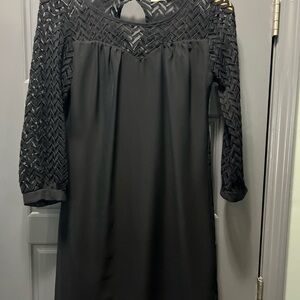 Rachel Kate Black Long Sleeve Lace Dress